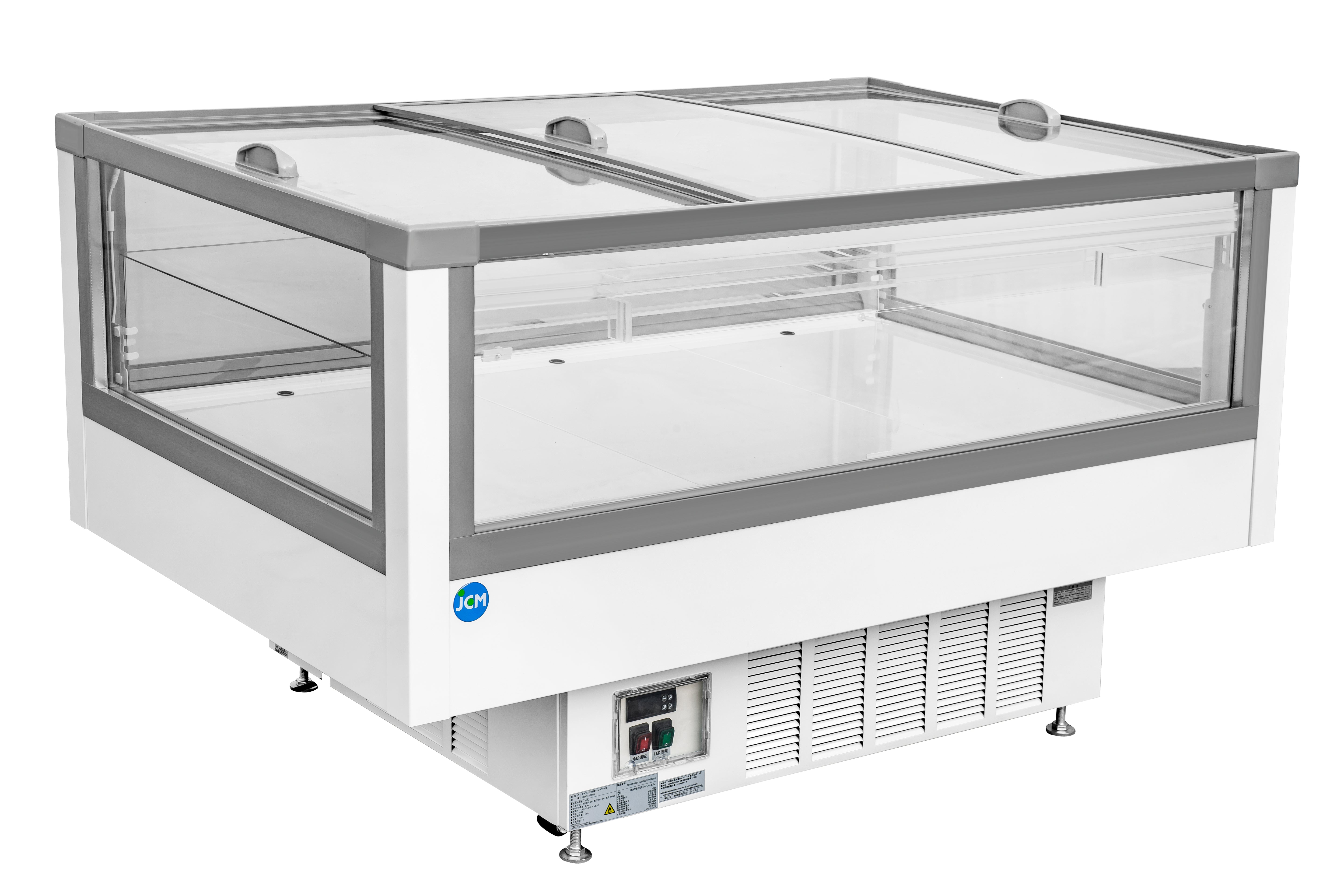 【ノンフロン助成金対象】JCMS-207AD -5℃~20℃(スライド扉使用時) アイランド平型冷蔵ショーケースガラススライド扉付/幅1500×奥行951×高さ850mm