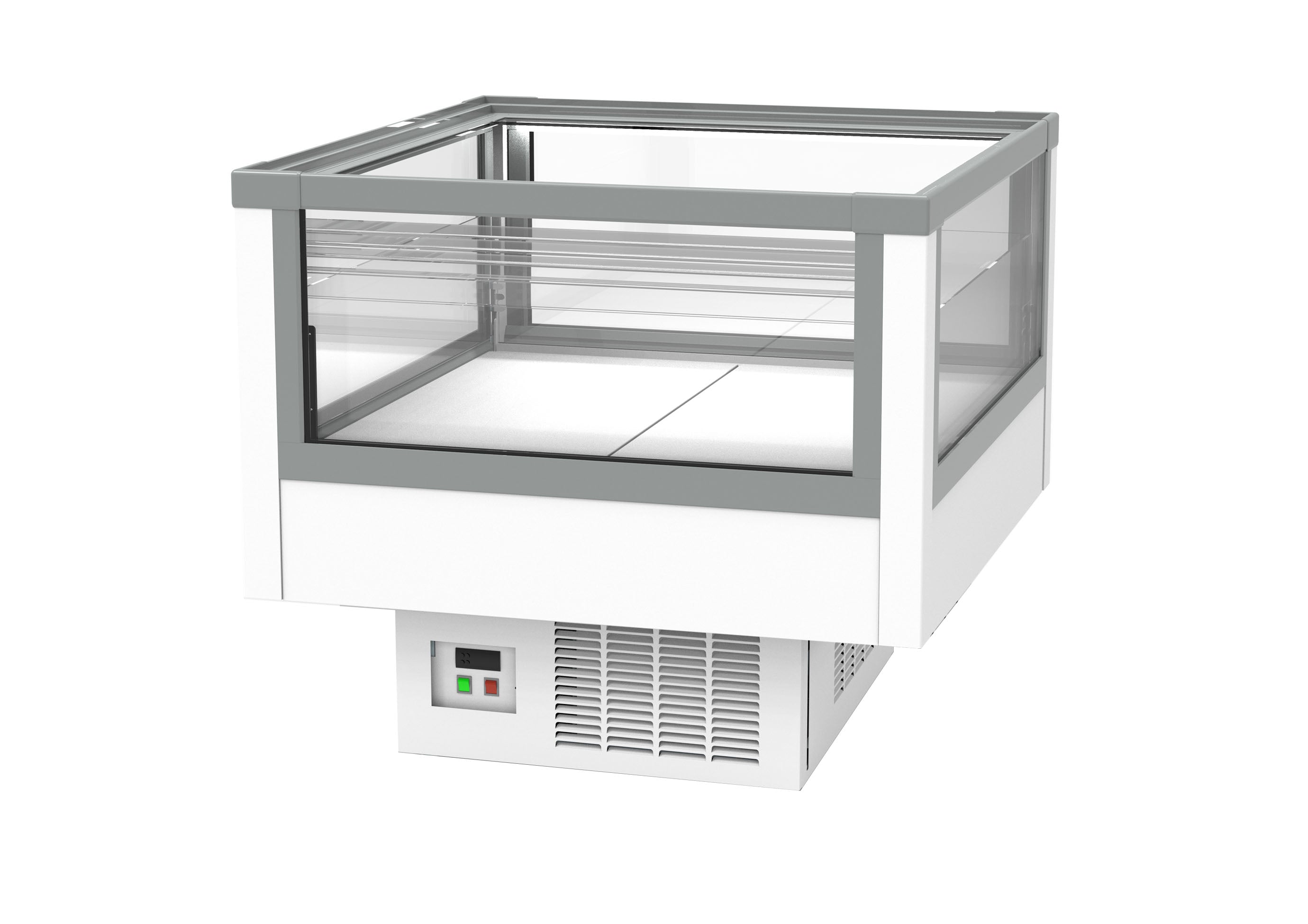 【ノンフロン助成金対象】JCMS-162AD -5℃~20℃ アイランド平型冷蔵ショーケースガラススライド扉付/幅1200×奥行951×高さ850mm