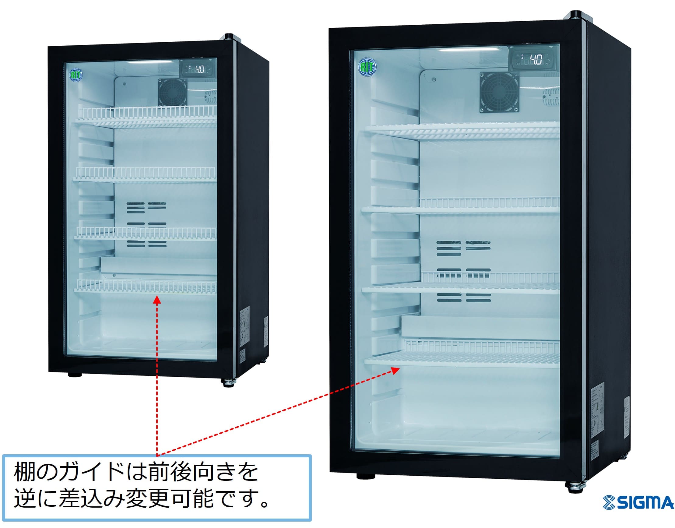 【ノンフロン助成金対象】RITS-126-TO 卓上冷蔵ショーケース/幅600×奥行520×高さ851mm